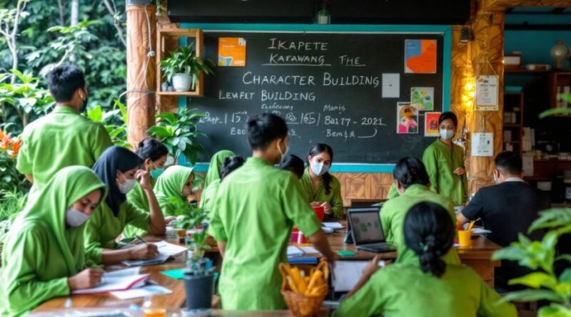 Santri berdiskusi di kelas dengan nuansa tradisional.