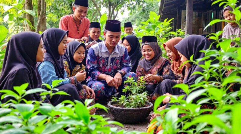 Siswa muda beraktivitas di Pesantren Ikapete Karawang.