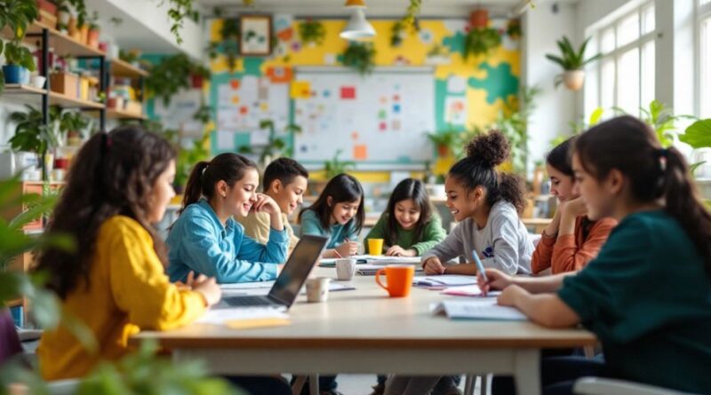 Siswa belajar bersama di kelas pesantren modern.